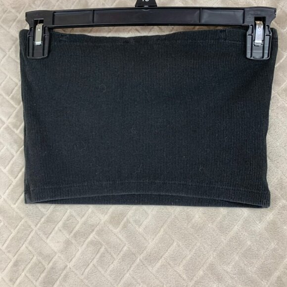 Zara Womans Large Tube Top Black Ribbed Cropped Dance Clubbing Summer Festival - Picture 6 of 6